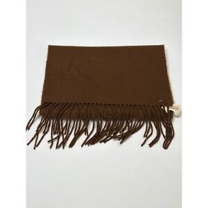 Hand Tailored 100% Cashmere Scarf Brown Fringed Made in Germany‎ New